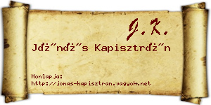 Jónás Kapisztrán névjegykártya