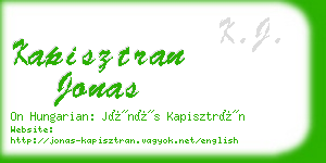 kapisztran jonas business card
